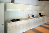 Kitchen with overhead cabinets